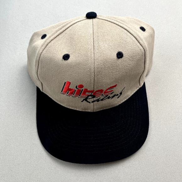 Vintage Hitec Racing Hat Cap Snapback Tan Adjustable Grand Prix Formula Car y2k - Picture 2 of 6